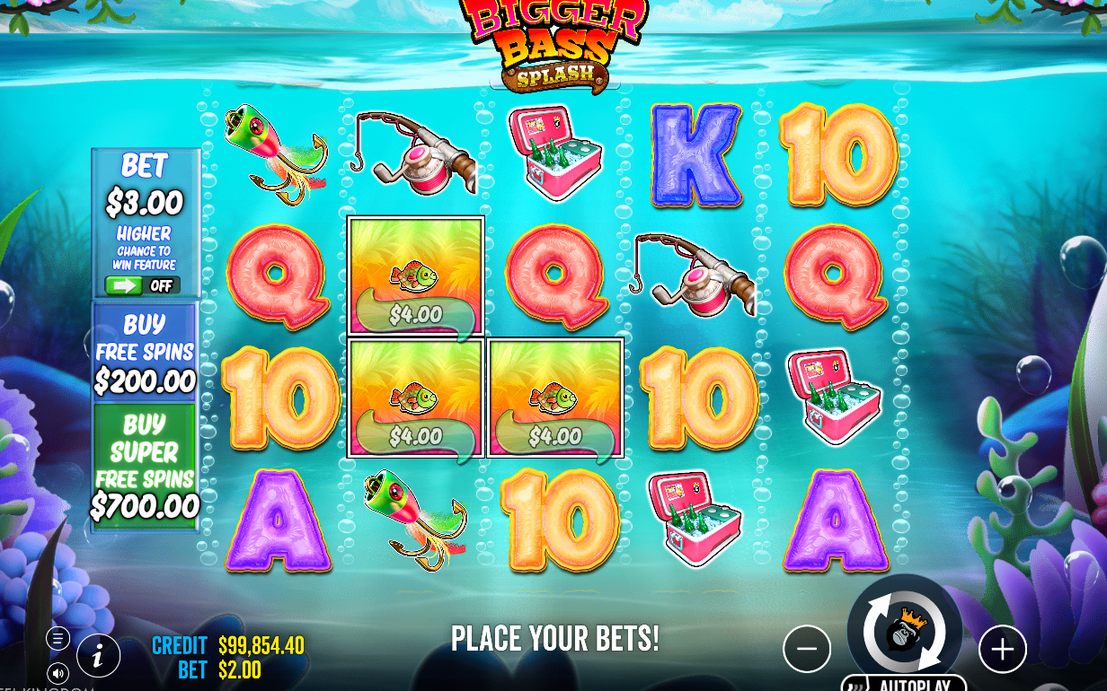 Base game win with Money Fish values on the reels