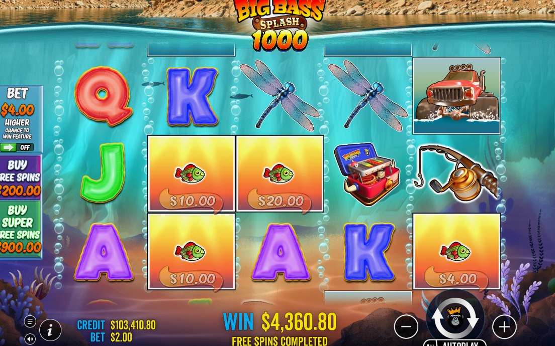 Win screen with the payout shown in A$