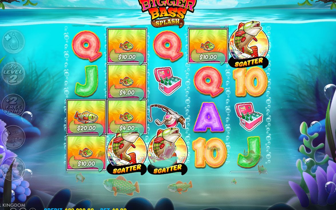 Free Spins round with fisherman Wild collecting Money values