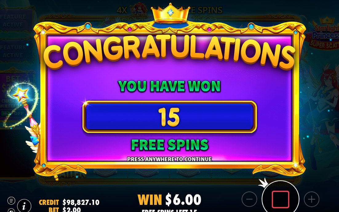 Free Spins round on the special reel strips