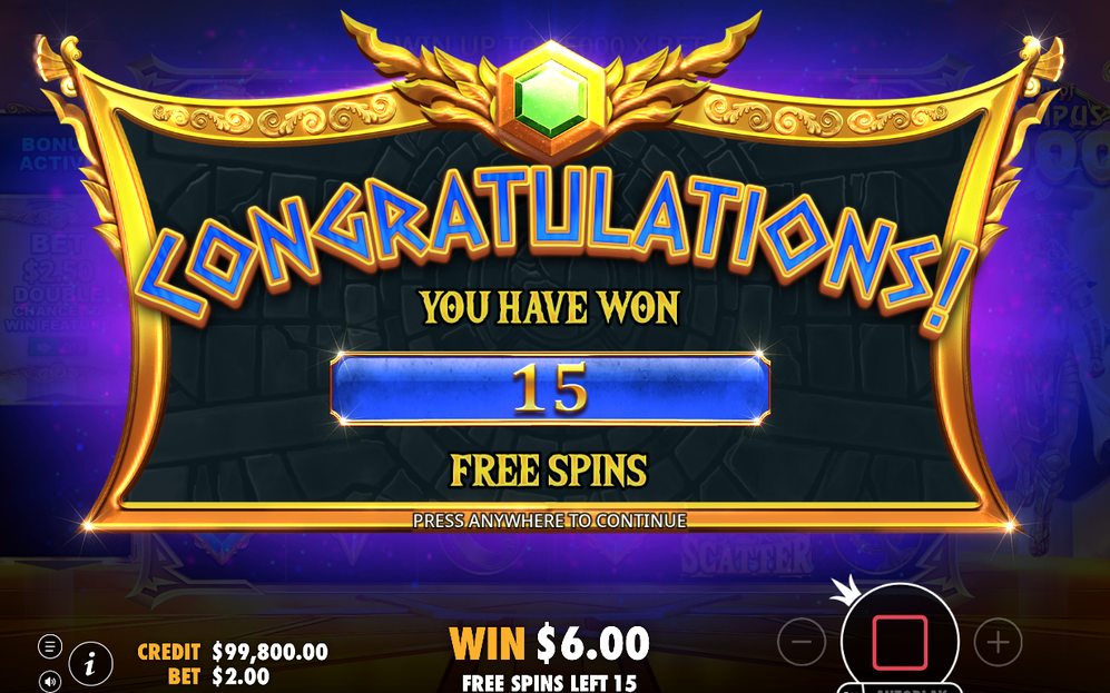 Free Spins retrigger adding 5 more spins
